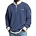 Yueliang 2026 Men's Casual Fashion up Collar Contrasting Zipper Sweatshirt, Men's Casual Sweatshirt Pullover Sweater (US, Alpha, Large, Regular, Regular, Black)
