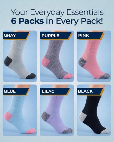 Image of Pembrook Bamboo Viscose Diabetic Socks for Women & Men - 6 Pairs Ankle Socks for Swollen Feet | Neuropathy Socks