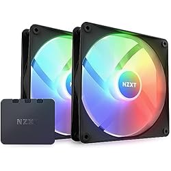 Ventilador Nzxt 140Mm NZXT Core F140 RGB Pack doble - RF-C14DF-B1 - 2 ventiladores RGB de 140 mm montados en hub con controlador de RGB - 8 ledes controlables individualmente - Rodamiento dinámico fluido - Negro