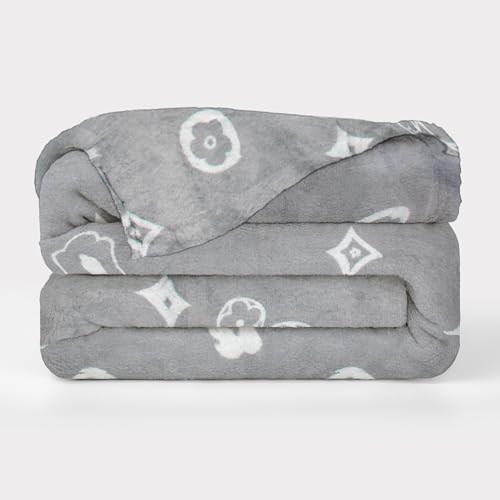 BESCH Mantas para Sofás de Franela 220x240cm Microfibre Extra Suave - Mantas para Cama de 135-150cm 100% Poliéster Suave y Cómodo - Flores