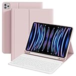 ZOPSGYU Keyboard Case for iPad Pro 11 Zoll 4th/3rd/2nd Generation (2022,2021,2020) with Pencil Holder, Detachable Bluetooth White Keyboard, Lightweight & Portable, TPU Case for iPad Pro 11", Pink