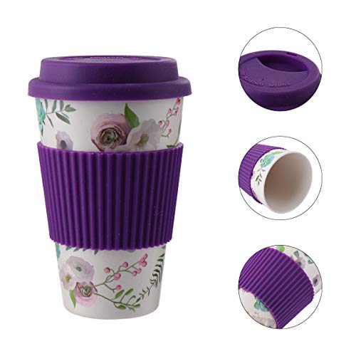 Doitool Coffee Cup,1Pc Bamboo Fiber Coffee Cup With Lid Coffee Mug Travel Coffee Cup For Cafe #TOP6