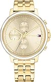 Multifunktions-Uhrwerk Tommy Hilfiger Damen Analoger Quarz Uhr mit Edelstahl Armband 1782189