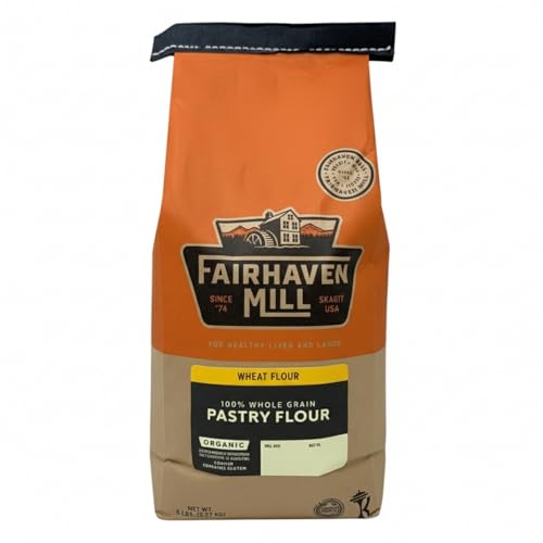 Image of Fairhaven Mill Premium Whole Grain Pastry Flour - Low Protein, Rich in Fiber - Perfect for Delicate Pastries, Pies, Cakes - 5 lbs Bag - 8503