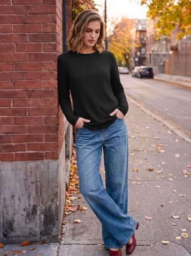Ekoauer Long Sleeve Shirts for Women Cotton Crew Neck Tops Thermal Tshirts - image 5
