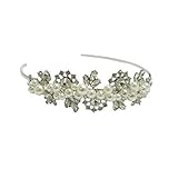  Lujo Plata Tiara de Princesa Real Concurso de Belleza Vintage Perlas Cristal Tiara Diadema