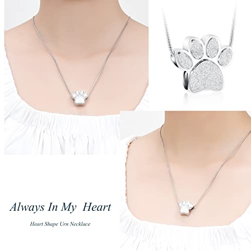 zeqingjw Pet Cremation Jewelry for Ashes Pendant Paw Print Pet Heart Urn Necklace Memorial Keepsake Jewelry for Pet/Dog's/Cat's Ashes - Image 4