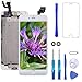 GULEEK Display per Bianco iPhone 6 Schermo 4,7" LCD Touch Screen Digitizer Parti di Ricambio (con Home Pulsante, Altoparlante, Fotocamera,Sensore Flex) Strumenti Inclusi