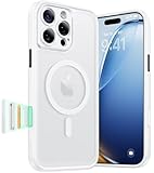 Maledan Magnetic for iPhone 16 Pro Max Case - Stain-Resistant Anti-Yellowing Phone Case Compatible with MagSafe, Camera Control Military Drop Protection iPhone 16 Pro Max Bumper Cover StainGuard White