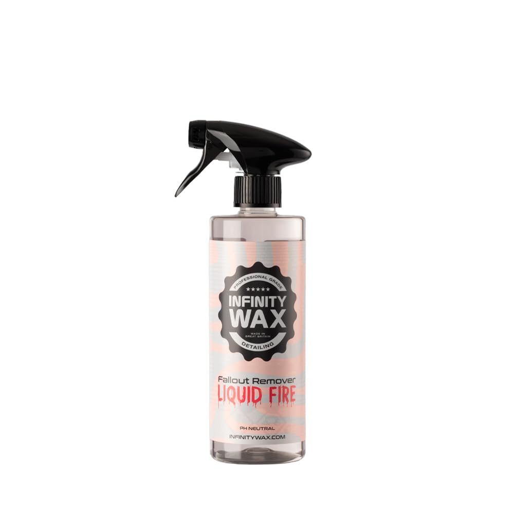 Infinity Wax Liquid Fire 500ml – Iron Fallout Remover & Wheel Cleaner pH Neutral, Removes Brake Dust & Embedded Contamination Safe on Paint, Wheels & Trim