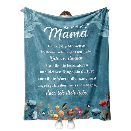 PEGRAUFC Mama Geschenk Weihnachten, Kuscheldecke Geschenke für Mama, Mama...