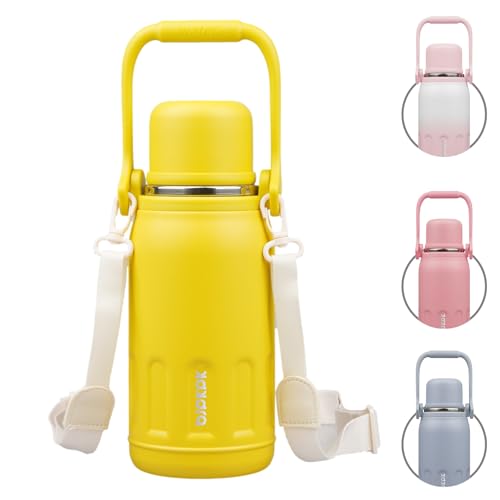 Image of BJPKPK Stainless Steel Insulated Bottle with Handle & Strap, 27oz