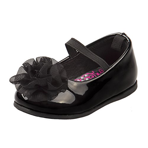 Josmo Baby Girl's Patent Dressy Shoes with Chiffon Flower #TOP6
