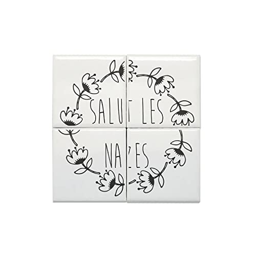 Carreaux céramique décoratif 15,2x15,2 cm lot de 4 - Salut Les Nazes