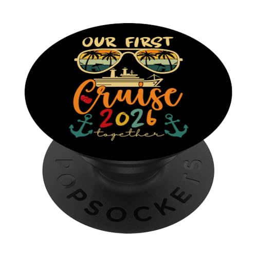 Our First Cruise 2026 Together Matching Couple Cruising Trip PopSockets Adhesive PopGrip