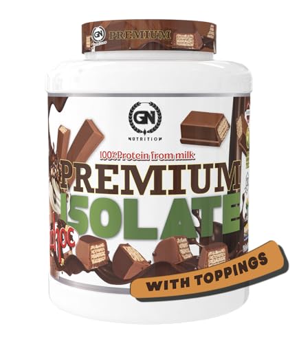 GN Nutrition 2 kg Proteína Isolate 100%| Sabor KITCHOC con TOPPINGS | Aislado de Suero de Leche ISOLAC | Con DigeZyme y Vitamina B6