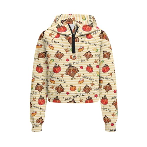 Girls Zip Up Hoodie Kids Long Sleeve Lightweight Half Zip Sweatshirts Cute Loose Hooded Tops with Pocket Fall Coat3