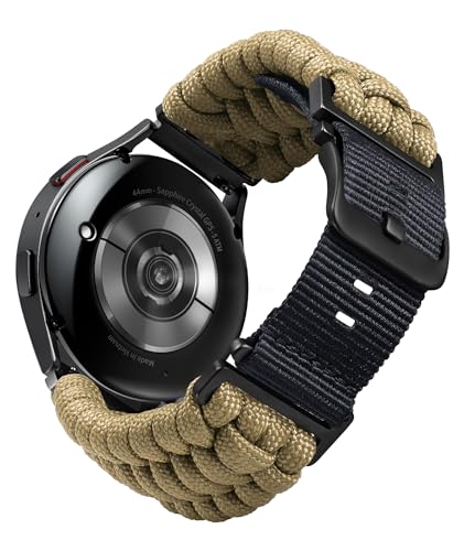 時計バンド編み込みパラコード 腕時計ベルト18mm 20mm 22mm コンパチブル Samsung Galaxy/互?Garmin/互?Amazfit/互?Huawei/互?Fossil クイックリリース ナイロン スポーツ スマートウォッチ交換ベルト男