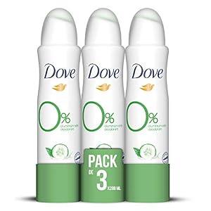 Dove 0% Desodorante Aerosol 48h Pepino y Té Verde Sin Aluminio Ni Alcohol para Mujer con Protección Antibacteriana Zinc…