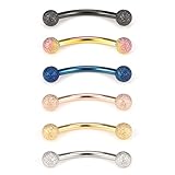 Ruifan 3mm Matte Balls Externally Threaded Curved Barbell Eyebrow Nose Septum Belly Lip Tragus Ring...