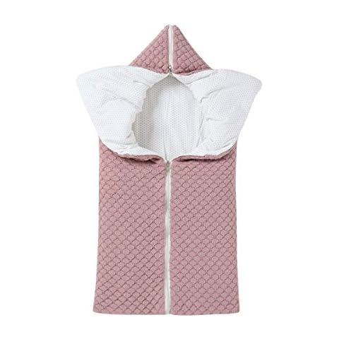 DovFanny Baby Swaddle Wrap Blanket Baby Boys Girls Lovely Sleeping Bag Winter Warm Two Uses of Blanket Swaddling for Newborn 0-18 Months Pink Cover