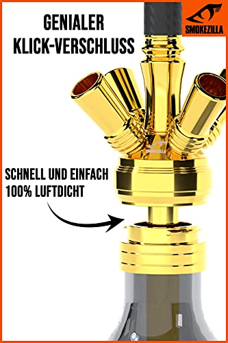 Smokezilla® IRYS Shisha Edelstahl 66 cm I Wasserpfeife Komplettset mit Kaminkopf Kaminaufsatz Kopfsieb Kohlezange I… – Bild 5