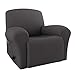 Rose Home Fashion RHF 4 Separate Piece Stretch Recliner Slipcovers, Recliner Chair Cover, Recliner Cover Furniture Protector Elastic Bottom, Recliner Slipcover with Side Pocket (Darkgray-Recliner)