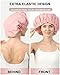 YIZIJIZI Shower Cap,Shower Caps for Women Reusable Waterproof,Two Layer Large Shower Caps Reusable Suitable for All Types of Straight Hair, Curly Hair, Long Hair,Braids (pink)