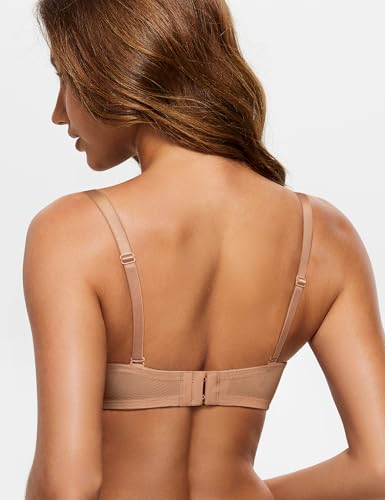 Image of Wingslove Women's Sheer Lace Bra Demi Through Mesh Bralette Unlined Underwire Support Non Padded