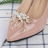 EGLUCK Clip para Zapatos, Perlas de Cristal, decoración de tacón Alto, Cuentas, Abalorios Florales, Zapatos DIY, Hebilla para Mujer, Clips extraíbles