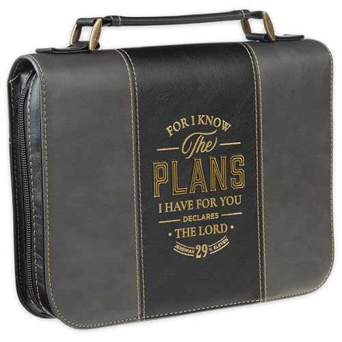 Couverture de Bible classique noire Know The Plans en cuir végétalien taille L