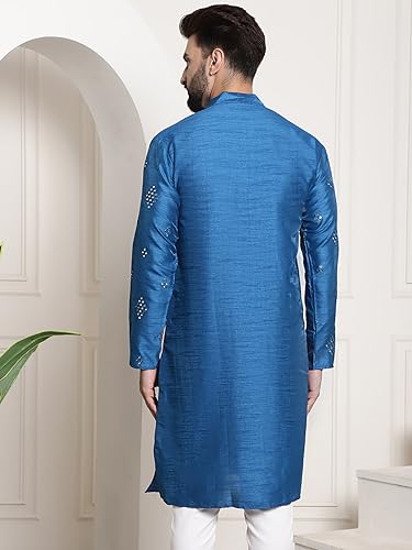 Image of SOJANYA (Since 1958 Men's Silk Blend Designer Long Kurta
