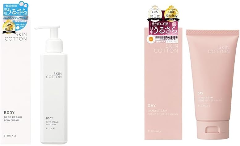 SKIN COTTON Thick Repair Body Cream, Niacinamide Blend, Ceramide Blend, Heel, Whole Body, Dry Skin, Highly Moisturizing, 7.1 oz (200 g) + [Renewed in 2022] SKIN COTTON Thick Repair Day Cream, Day Use,