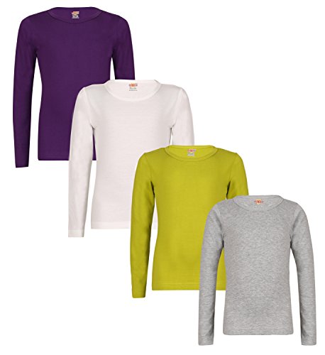 Image of SINI MINI Sinimini Plain Full Sleeve Girls Tshirt (Pack of 4)