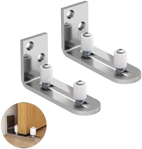 Extra Small Black Barn Door Bottom Floor Guide Adjustable Roller Hardware Flush To Floor - View #13
