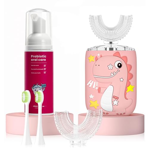 Brosse à dents électrique en forme de U pour enfants pour le bain et la routine du soir