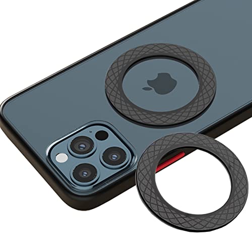 Universal Magnetic Ring, Magnetic Wireless Charging Conversion Kit,Magnetic Wireless Charger Universal Metal Rings Compatible with iPhone 13/13 Pro/13 mini/13 Pro Max/12, Galaxy S21 etc(Black - 2pcs)
