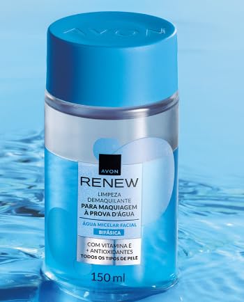 Avon Renew Água Micelar Facial, Limpeza Demaquilante, com Vitamina E e Antioxidantes,