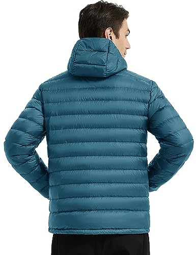 Image of Lesmart Men Down Jacket Puffer Winter Jacket with Hooded Packable Lightweight Windproof Insulated Warm Coat