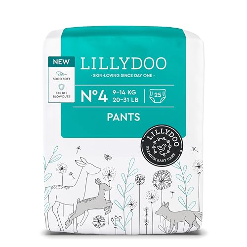 LILLYDOO Baby Windeln Pants - Größe 4 (9-14 kg), 25 Höschenwindeln,...