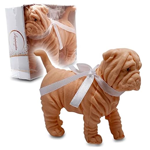 LaSabonika Premium Decorated Soap RESIN DOG: Handmade, All-Natural, Organic, Scented Bath Hand Soap Shaped Like a Light Brown Wrinkled Canine, 4.4 Oz