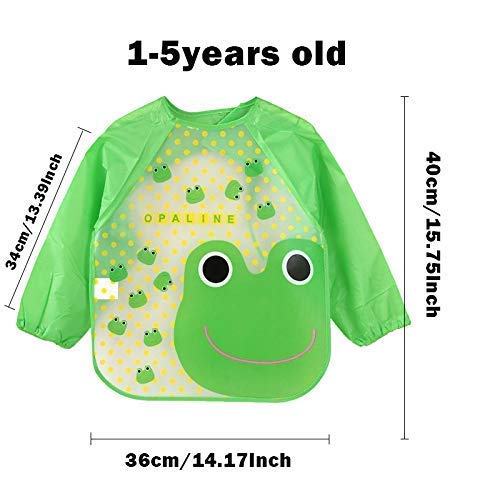 FOK 1 Pc Full Sleeves Washable Waterproof Feeding Bib for Babies and Kids - Random Color
