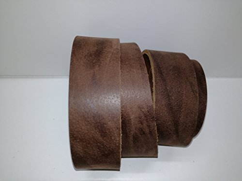 Schachenmayr Lanière en cuir de buffle « Buffalo » - Marron vieilli - Surface flammée - Épaisseur du cuir : env. 3,6 mm - Longueur : env. 130 cm (130 x 3,5 cm)