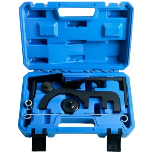 Eawfgtuw Kit d'outils de synchronisation d'arbre à cames pour moteurs diesel N47 N47S N57 2.0, 8 pièces en alliage d'acier avec fixateur d'arbre à cames et support de volant d'inertie dans un étui