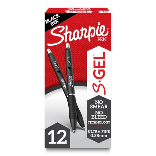 Sharpie S-Gel Gel Pens Ultra Fine Point (0.38mm) Black...