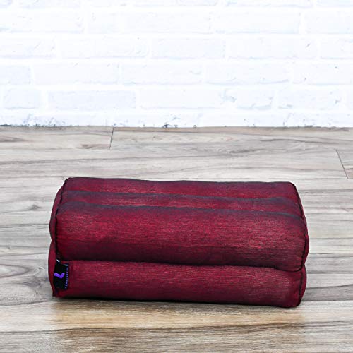 Leewadee Yoga Block Pilates Brick Eco-Friendly Organic and Natural, 14x7x5 inches, Kapok, red - Thumbnail 5