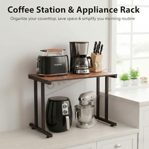 Image of I-Series Microwave Oven Stand for Kitchen Microwave Stand for Kitchen Platform Wooden Top Metal Frame OTG Stand 40 kg Rust-Resistant 58x35.5x41 cm
