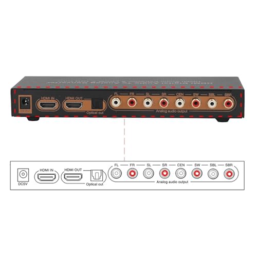Image of 4K HDMI Audio Converter DAC LPCM HDMI Audio Extractor Optical Digital to Analog 2CH 5.1CH 7.1CH SPDIF RCA Output