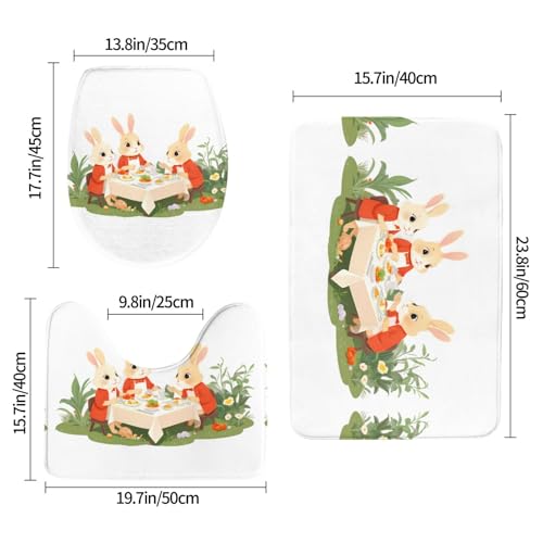 Alfombrillas de baño rectangulares y ovaladas juego de 3 piezas 3