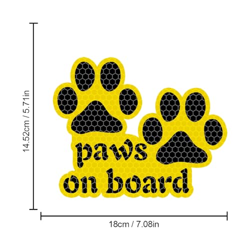 Image of 2pcs Reflective Paw Print Decal Dog Paws on Board Car Window Sticker Safety Warning Sign Stickers Funny Reflective Vinyl Stickers for Car Motorcycles Laptop (Mint Green)